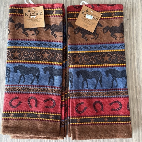 Kay Dee Designs Other - Kay Dee Designs Jacquard Tea Towel Horse Western Kitchen Cotton New - Set Of Two